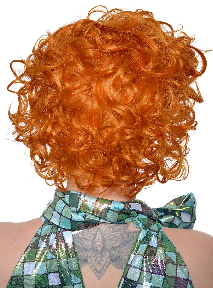 Short Curly Ginger 50s Housewife Costume Wig for Women - Back View