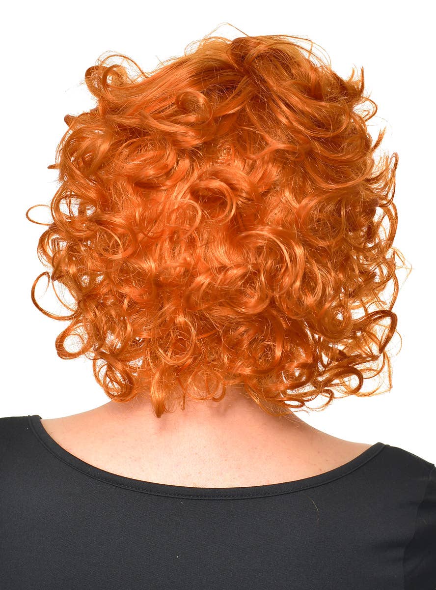 Annie Style Short Curly Ginger Costume Wig for Women - Back View