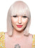 Short Champagne Blonde Heat Resistant Bob Women's Costume Wig with Fringe - Front View