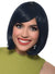 Short Midnight Blue Heat Resistant Bob Women's Costume Wig with Fringe - Front View