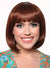 Short Chocolate Brown Heat Resistant Bob Women's Costume Wig with Fringe - Front View