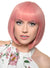 Short Dusty Pink Heat Resistant Bob Women's Costume Wig with Fringe - Front View