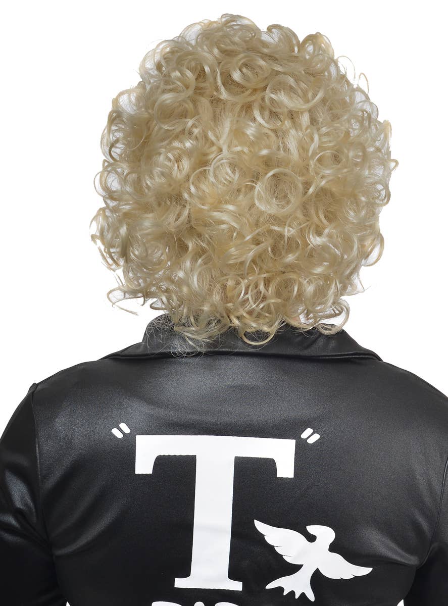 Image of Greaser Women's Curly Blonde Sandy Costume Wig - Back View