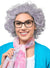 Image of Short Curly Purple Rinse Old Lady Women's Costume Wig - Front View