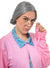 Image of Deluxe Old Lady Grey Bun Women's Costume Wig - Front View