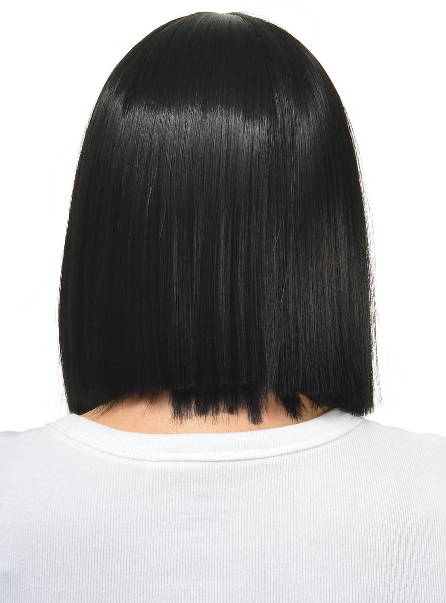 Image of Sleek Black Women's Deluxe Heat Resistant Bob Costume Wig - As is Back View