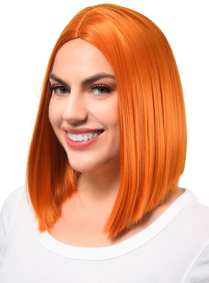 Image of Ginger Women's Deluxe Heat Resistant Bob Costume Wig - Side View