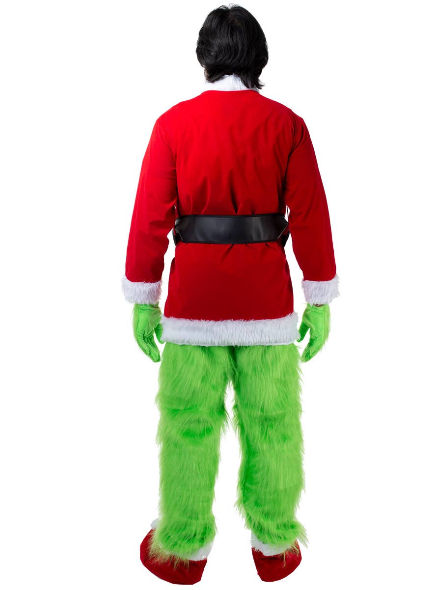 Image of Furry Green Grinch Deluxe Mens Christmas Costume  - Back