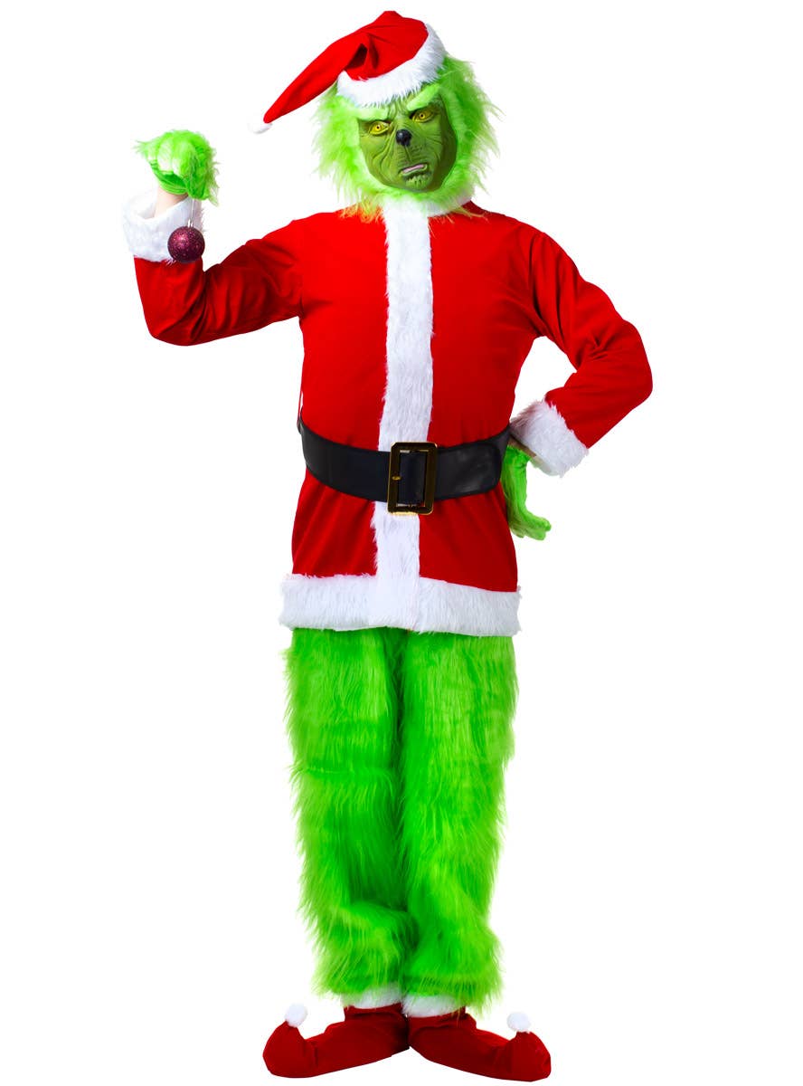 Image of Furry Green Grinch Deluxe Mens Christmas Costume 