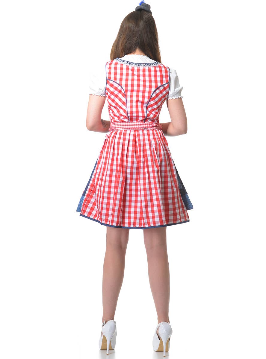 Image of Beer Wench Women's Chequered Oktoberfest Costume - Back View