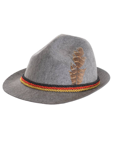 Grey Oktoberfest Costume Hat for Adults