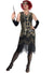 Womens Black and Gold 1920s Sequin Gatsby Dress - Front Image