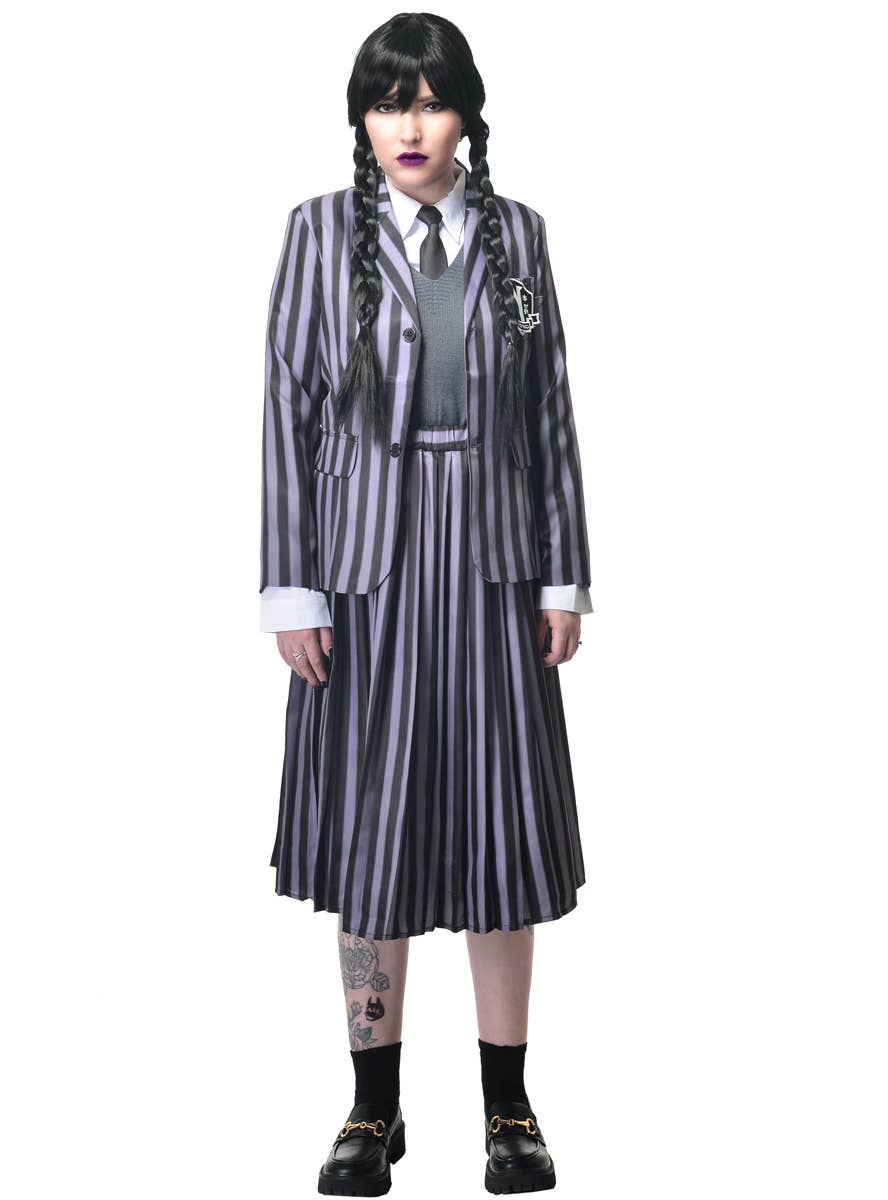 Image of Deluxe Nevermore Wednesday Addams Women's Costume - Main Image