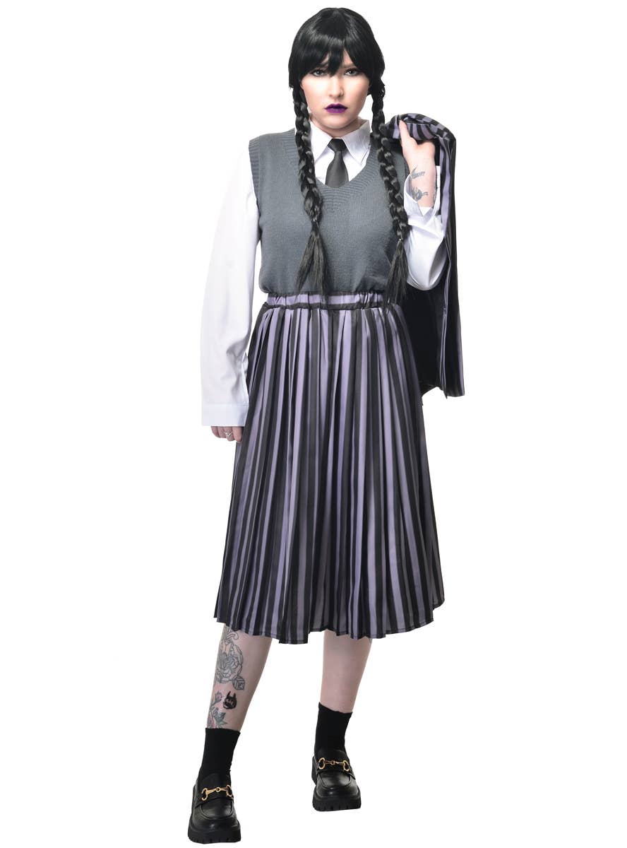 Image of Deluxe Nevermore Wednesday Addams Women's Costume - Alternate Image