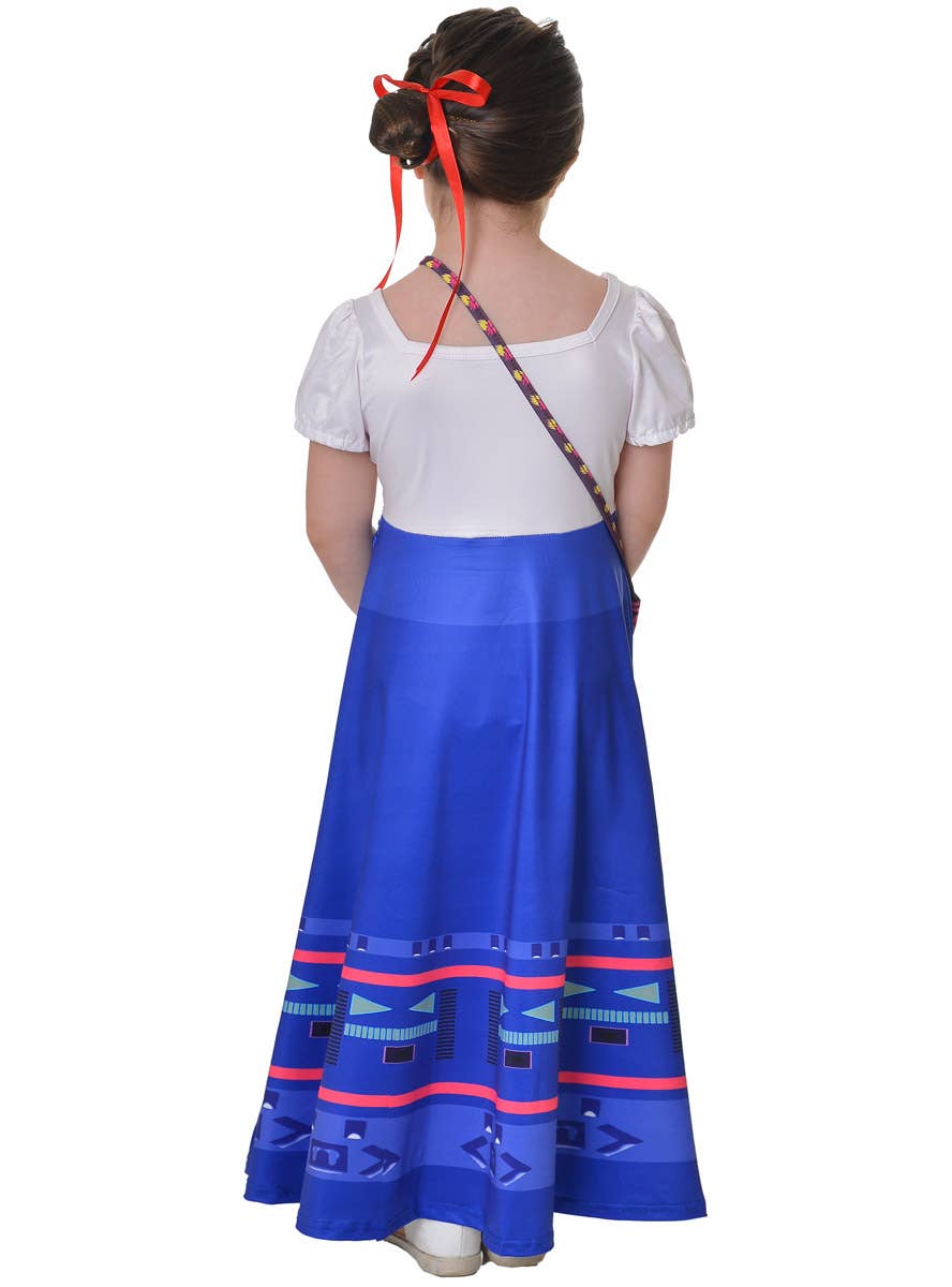 Image of Louisa Girl's Blue and White Fancy Dress Costume - Back View
