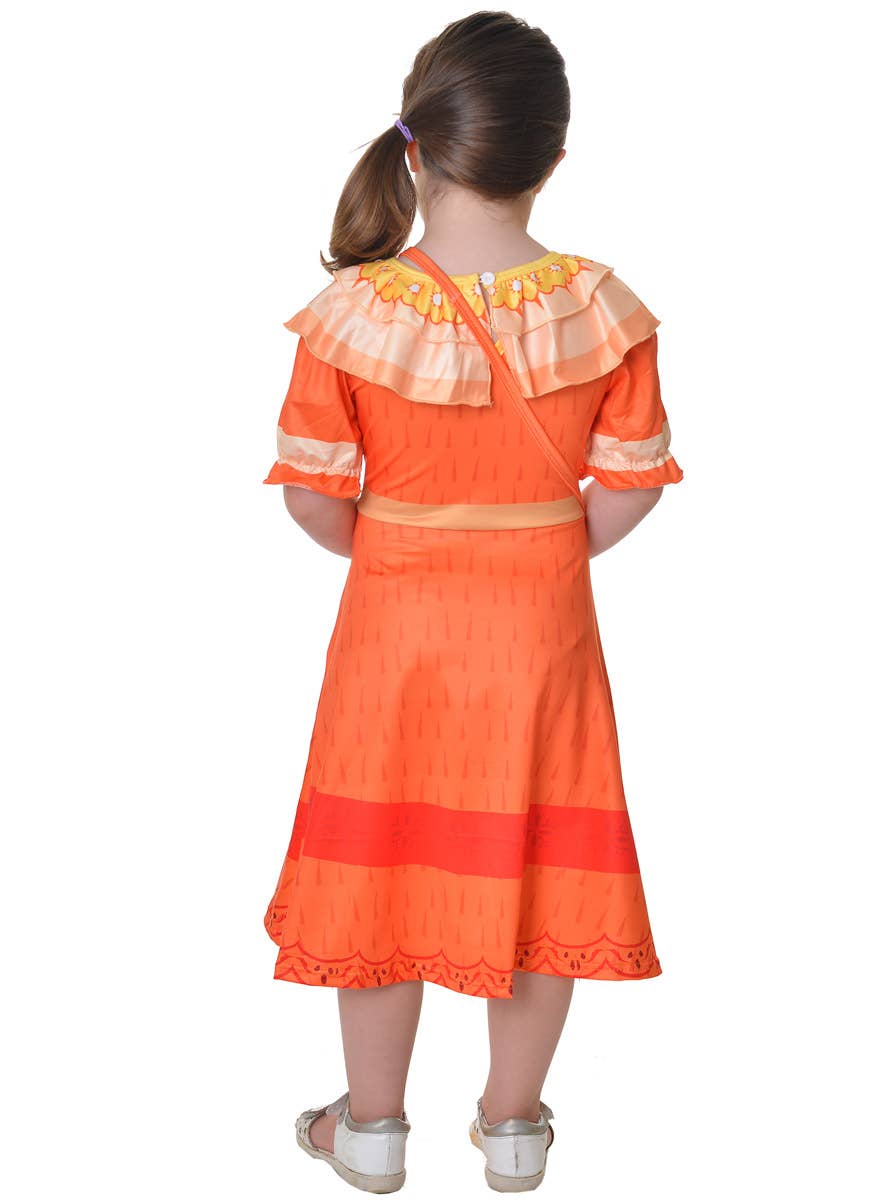 Image of Pepper Girl's Orange Dress Up Costume and Bag - Back View