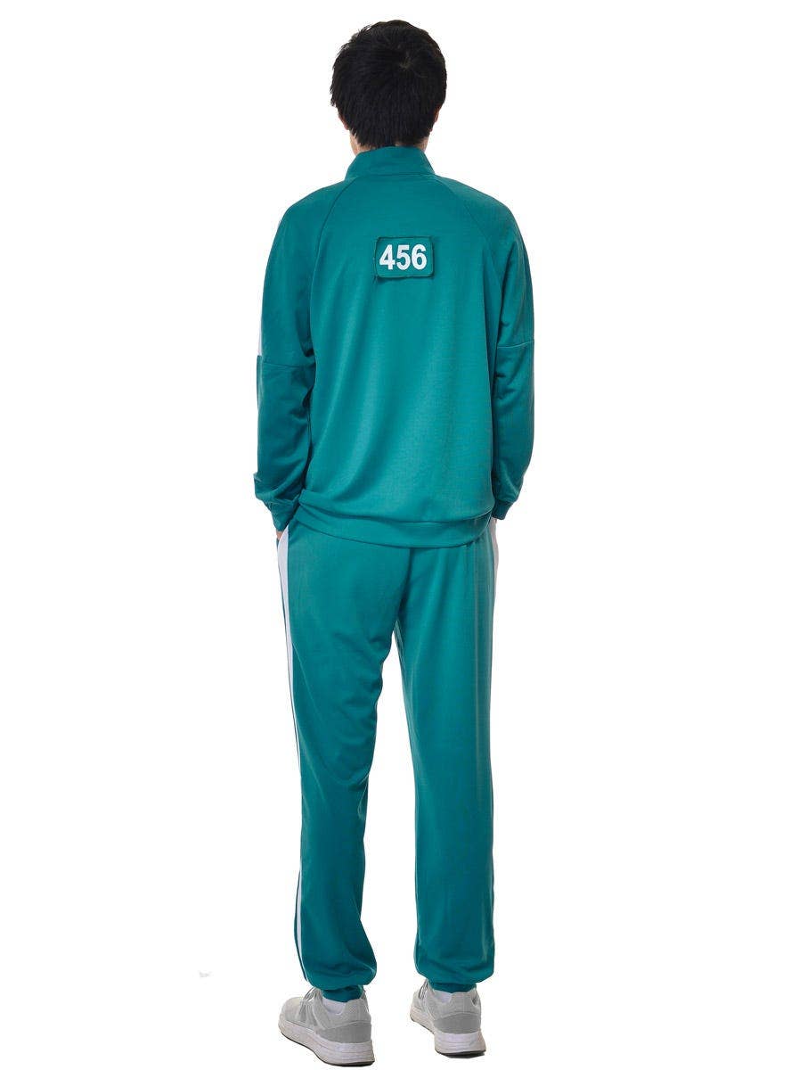 Adult's Plus Size Squid Games Tracksuit Costume with Number 456 or 212 - 456 Back Image