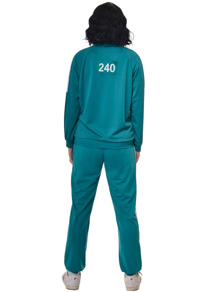 Adult's Plus Size Squid Games Tracksuit Costume with Number 001 or 240 - 240 Back Image