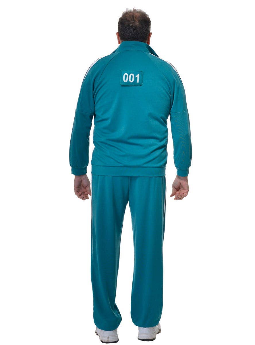 Adult's Plus Size Squid Games Tracksuit Costume with Number 001 or 240 - 001 Back Image