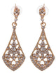 Image of Elegant Gold Drop Earrings with Silver Rhinestones