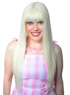 Image of Long Platinum Blonde Womens Wig with Fringe