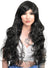 Womens Long Curly Black Costume Wig Front Image
