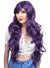 Womens Long Curly Dark Purple Costume Wig Front Image