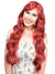 Womens Long Curly Auburn Red Costume Wig Front Image