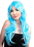 Womens Light Blue Wavy Wig with Side Fringe Front Image