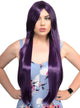 Women's Dark Purple Long Straight Wig Front Image