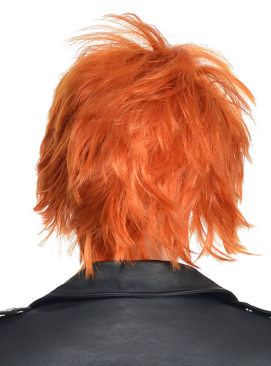 Adults Short Ginger Coloured Anime Costume Wig - Back Image