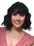 Women's Short Black Bob Wig with Loose Waves and Fringe - Front Image