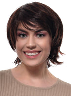 Adults Extra Short Two Tone Brown Cosplay Costume Wig - Front Image