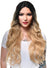Women's Honey Blonde Rooted Curly Synthetic Fashion Wig with Lace Part - Front Image