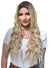 Two Tone Blonde Beachy Waves Womens Fashion Wig with Dark Roots and Lace Part - Front Image