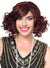 Womens Burgundy Red Curly 1920s Flapper Costume Wig - Front Image