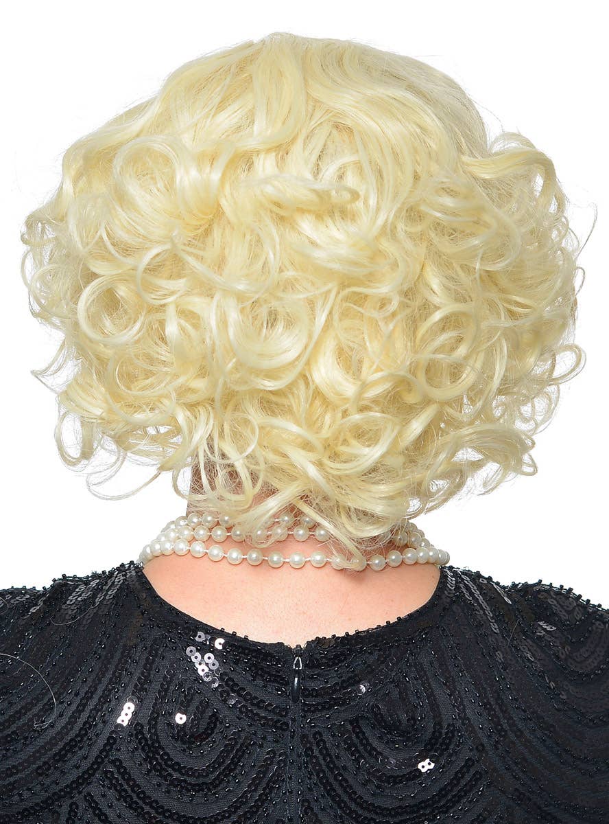 Extra Short Curly Blonde Flapper Wig for Women - Back View