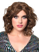 Womens 70s Brown Shag Style Costume Wig - Front Image