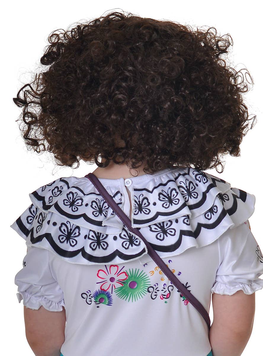 Image of Mirabella Girl's Curly Brown Costume Wig and Glasses - Back View