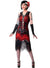 Women's Deluxe Red and Black Irridescent Sequins Great Gatsby Dress Up Costume - Main View