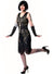Women's Deluxe Mid Length Black and Gold Gatsby Dress Up Costume - Main View