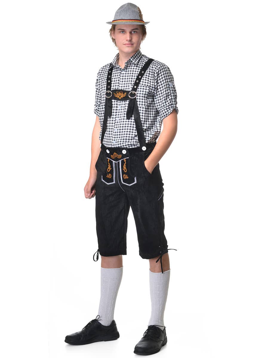 Men's Deluxe Black and White Oktoberfest Fancy Dress Costumee - Hat Image