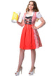 Red and White Checkered Women's Beer Wench Oktoberfest Costume Front Image