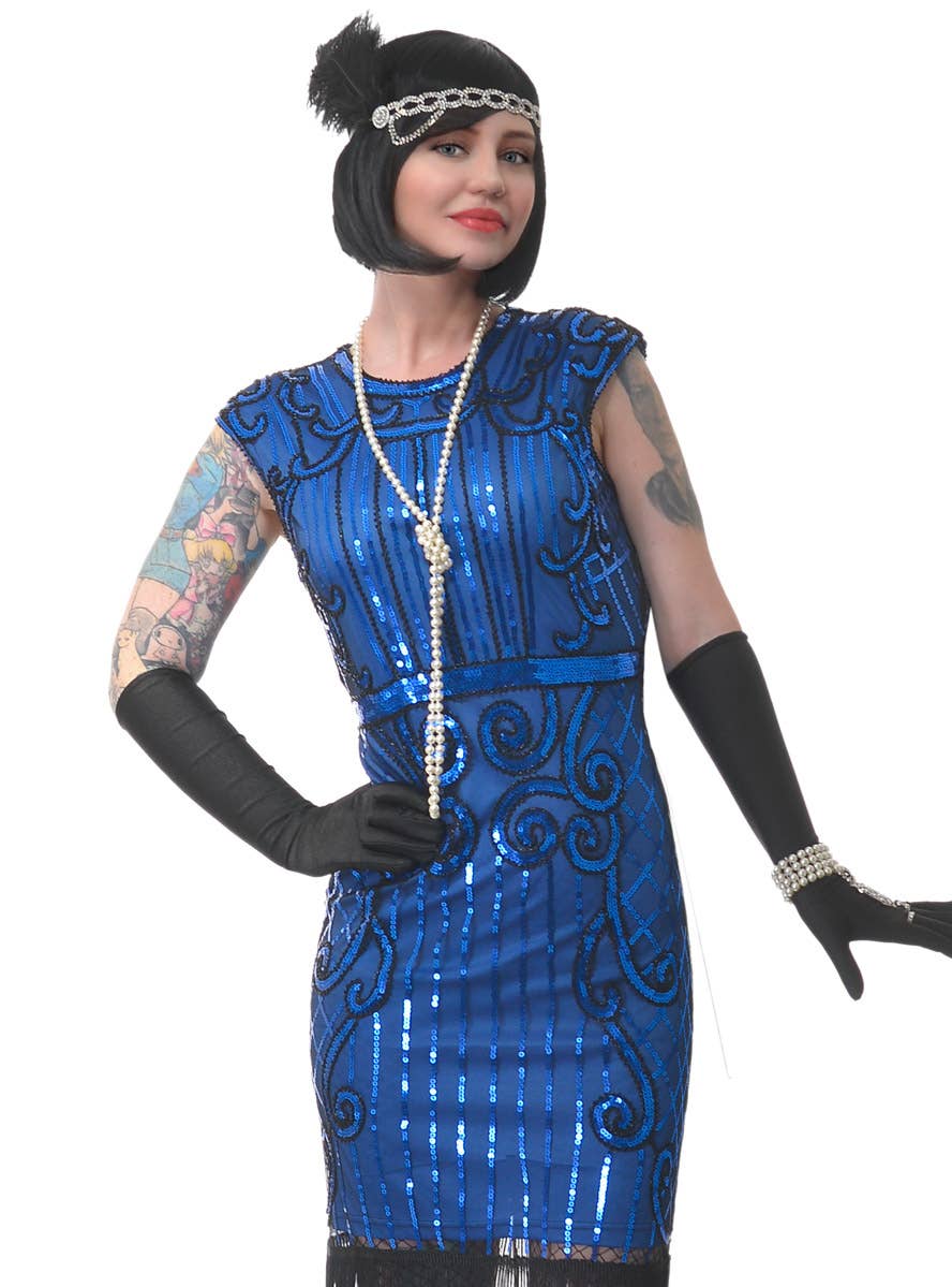 Deluxe Ritzy Plus Size Women's 1920's Gatsby Dress Up Costume - Close View