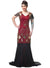 Deluxe Women's Maroon, Gold and Black Elegant 1920's and 30s Movie Star Gown Costume - Main Image
