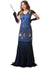 Blue Gold and Black Deluxe 1930s Hollywood Movie Star Long Beaded Vintage Dress - Main Image 