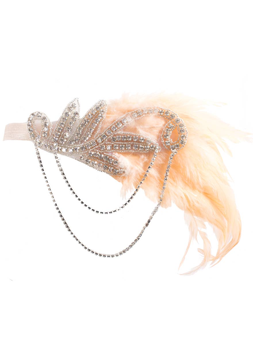 Peach and Silver Gatsby Headband