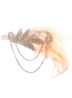 Peach and Silver Gatsby Headband