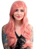 Light Pink Women's Long Wavy Costume Wig