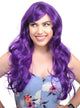 Womens Purple Wavy Wig with Side Fringe Front Image